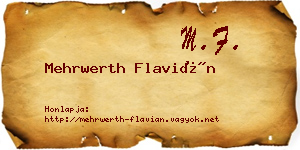 Mehrwerth Flavián névjegykártya